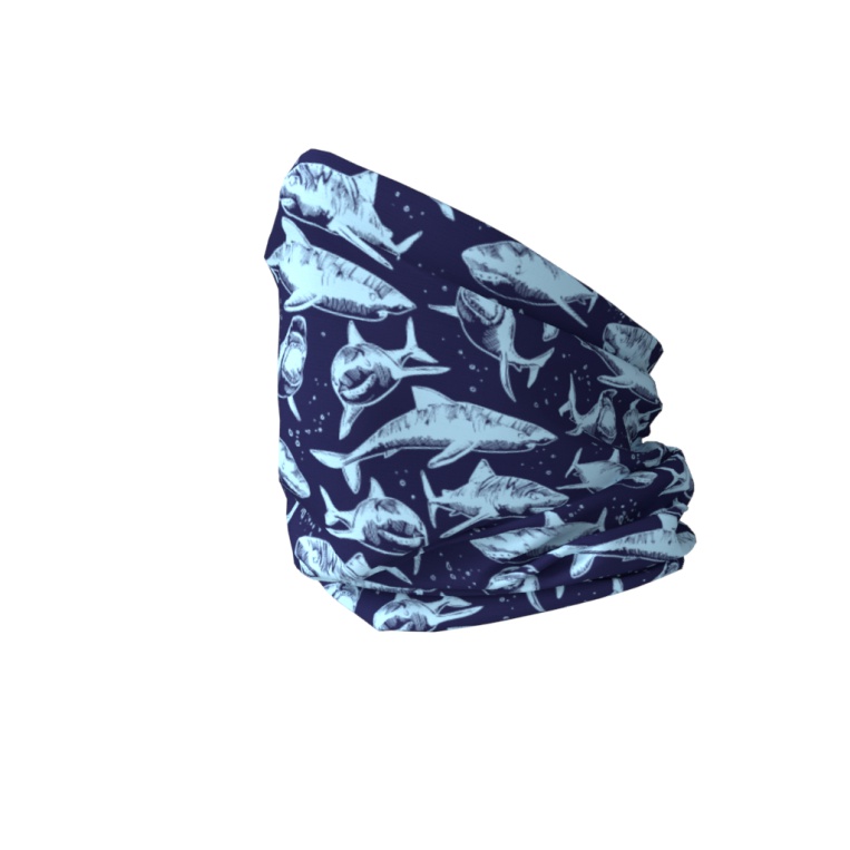 Shark Print Cloth Neck Gaiter | ShirtsandLogos